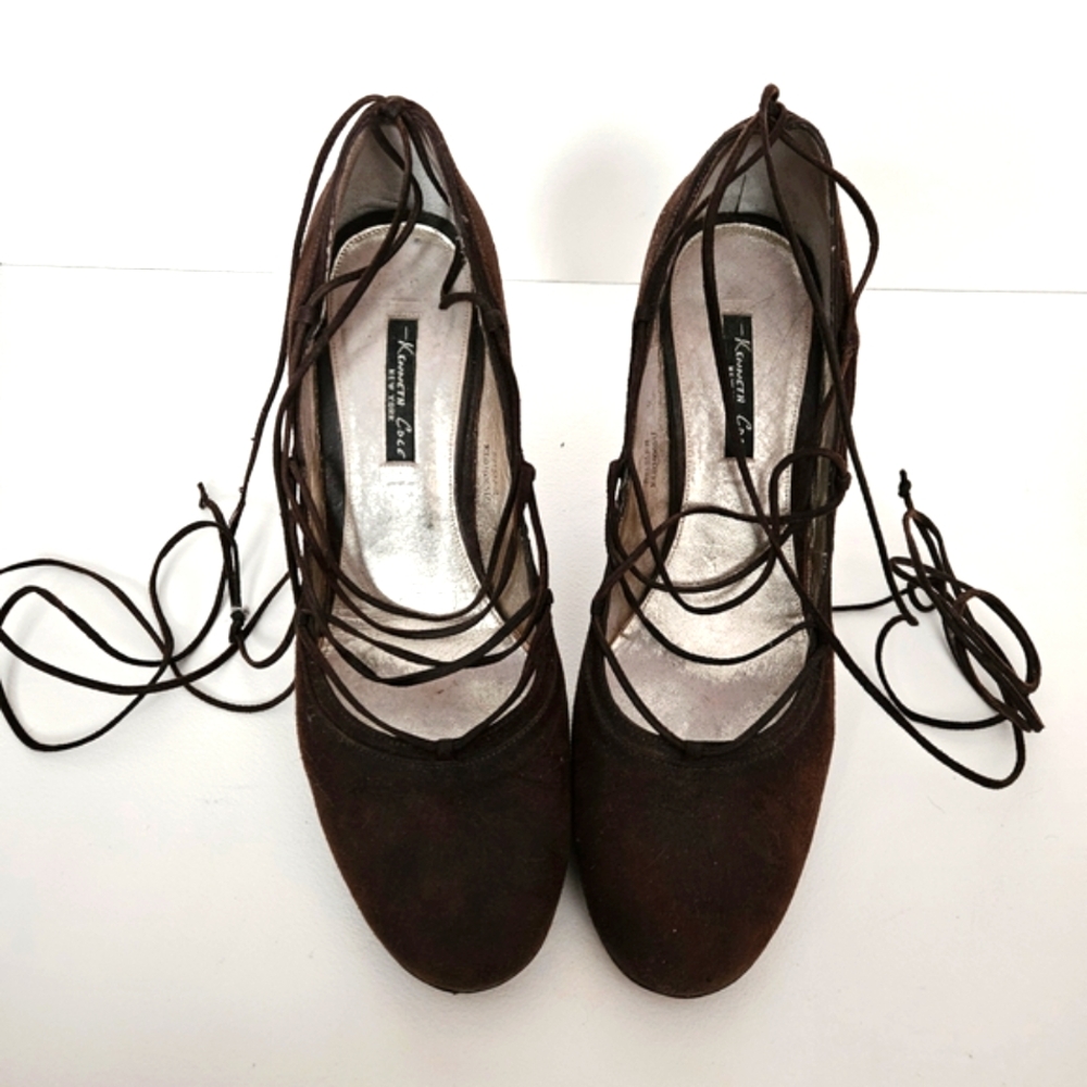 🌹Kenneth Cole NY Lace-up Suede Pumps🐆✨️